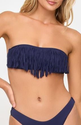 L*Space Dixie Fringe Strapless Bikini Top in Midnight Blue at Nordstrom Rack, Size X-Small