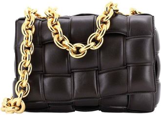 Bottega Veneta Cassette Chain Crossbody Bag Padded Maxi Intrecciato Leather (Authentic Pre-Loved)