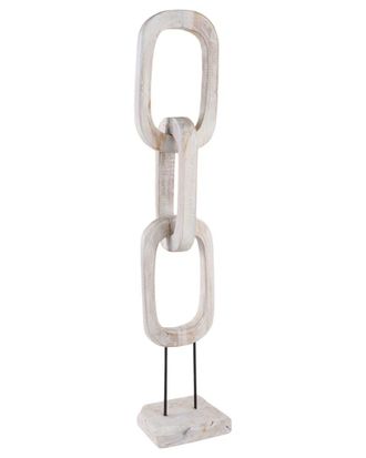 Sagebrook Home 41In Teak Chain Sculpture On Stand