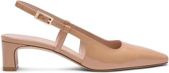 Stuart Weitzman Schoenen, Dames, Beige, 39 1/2 EU, Leer, Baby Babette Slingback Pomp