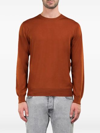 Moorer Orvieto trui met ronde hals en lange mouwen - Bruin