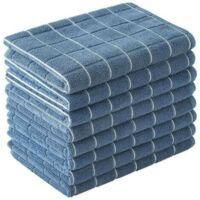OEM Pa&ntilde;os De Cocina De Microfibra - Suaves, Ultra Absorbentes, Sin Pelusa - Juego De 8 (estampado A Cuadros Negros) - 66 X 46 Cm - Crezuo