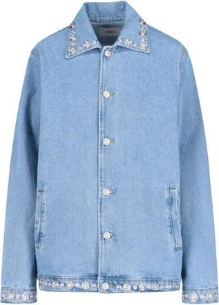 Coperni Studded Denim Jacket - Light Blue