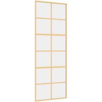 vidaXL Puerta Corredera Dorada De Vidrio Esg Transparente Y Aluminio Vidaxl