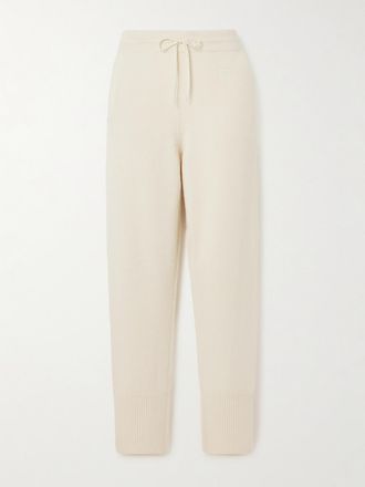 Toteme Pantaloni Sportivi In Cashmere Con Ricamo - Bianco