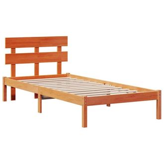 Berkfield Home Bed Frame with Headboard Wax Brown 90x190 cm Solid Wood Pine