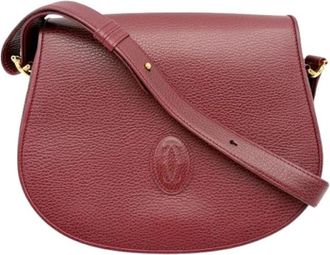 Cartier Pre-owned Shoulder Bag - Dames - Vintage Schoudertas - Rood - ONE Size - Leer - Vintage
