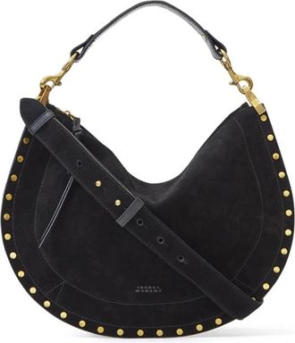 Isabel Marant Zwarte Su&egrave;de Schoudertas met Studs - Dames - Handtassen - Zwart - ONE Size - Su&egrave;de - Tassen