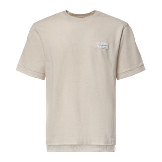 Jacquemus T-shirt con logo applicato - - Tops - Uomo - Beige - XL