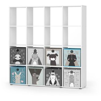 Vicco Estanter&iacute;a Infantil Karree, Blanco, 138.5 X 142.5 Cm Con 8 Cajas Plegables Vicco