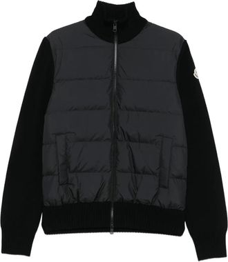 Moncler panelled padded cardigan - Black