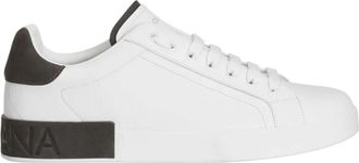 Dolce & Gabbana Portofino Sneaker - Heren - Sneakers - Wit - 42 EU - Katoen - Schoenen