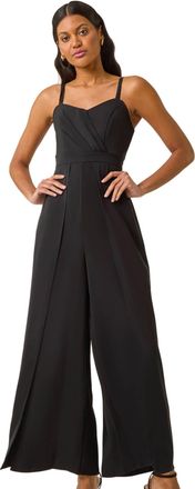 Roman Womens Black Pleat Jumpsuit - Size 18 UK