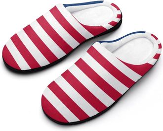 Generic Flag of Liberia Slippers Men Winter Warm Cotton Anti-Slip Indoor Slip-Ons House Shoes