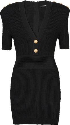 Balmain Eco V Neck Knit Dress, Brand Size 38 (US Size 6)