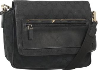 Gucci Pre-owned Canvas gucci-bags - Dames - Vintage Schoudertas - Zwart - ONE Size - Leer - Vintage