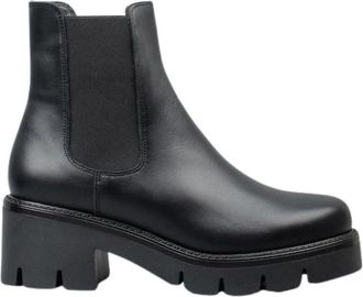 Hogan Chelsea boots met elastische inzet en plateauzool - Dames - Chelseaboots - Zwart - 41 EU - Leer - Schoenen