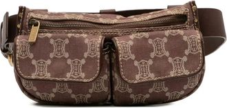 Celine 20th Century Macadam Denim Double Pocket belt bag - Brown