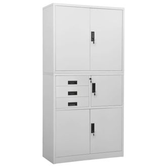 Berkfield Home Office Cabinet Light Grey 90x40x180 cm Steel | Size: 90 x 40 x 180 cm
