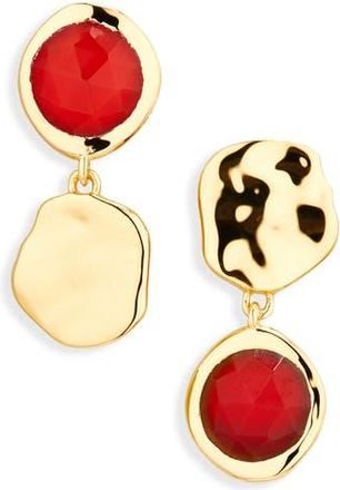 Monica Vinader Lucky Red Onyx Asymmetric Drop Earrings in 18K Gold Vermeil at Nordstrom Rack