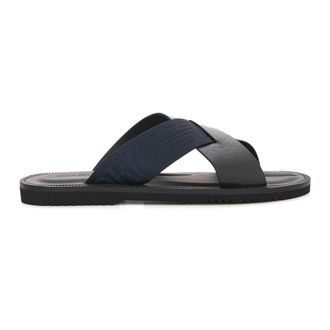 Emporio Armani Crossed Sandalen - Heren - Sandalen - Blauw - 42 EU - Leer - Schoenen
