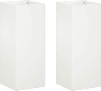 vidaXL Macetero De Jard&iacute;n 2 Uds. Blanco 20 X 20 X 40 Cm Vidaxl