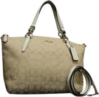 Coach Pre-owned Tote Bags, female, Beige, Size: ONE SIZE Pre-owned Canvas Tote Bag