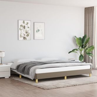 vidaXL Cama Sin Colch&oacute;n Tela Gris Taupe 200x200 Cm Vidaxl