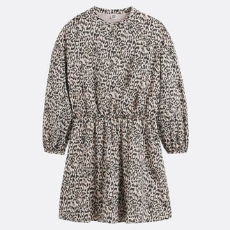 La Redoute Collections Kort, wijd uitlopende jurk met dierenprint