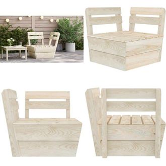 vidaXL Divano Angolare Modulare su Pallet in Legno di Abete Impregnato - Divano esterno - Divano modulare