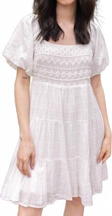 Hem & Thread Boho Delight Babydoll Dress In White