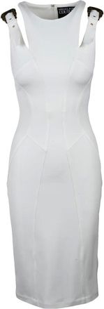 Versace Jeans Couture Kleedjes, Dames, Wit, L, Tubino Lungo Dress