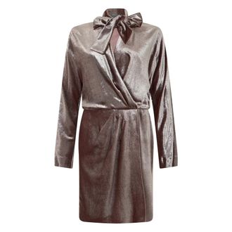 Alberta Ferretti Kleedjes, Dames, Paars, S, Elegant Fluweel Jurk