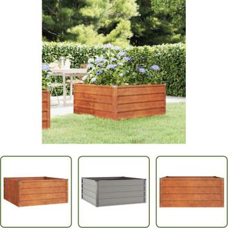 vidaXL Acciaio corten - Letto Rialzato da Giardino Ruggine 100x100x45 cm Acciaio Corten