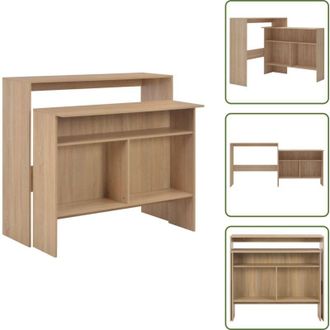 vidaXL Tavolo da bar in legno - vidaXL Tavolo da Bar con 2 Piani dAppoggio Rovere 130x40x120 cm