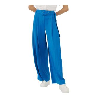 Silvian Heach Wijde Pijpen High Waist Broek - Dames - Wijde Broeken - Blauw - S - Broeken