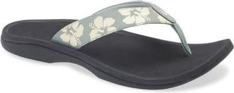 Olukai Ohana Flip Flop in Silver Pine /Pua at Nordstrom, Size 10