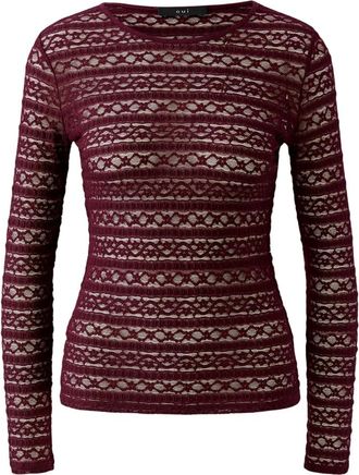 Oui Long Sleeve Shirt Lace - Dames - Tops - Rood - Maat: S