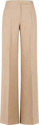 Max Mara Big-Hose mit normaler Passform aus Kamel-Leinen-Natt&eacute;