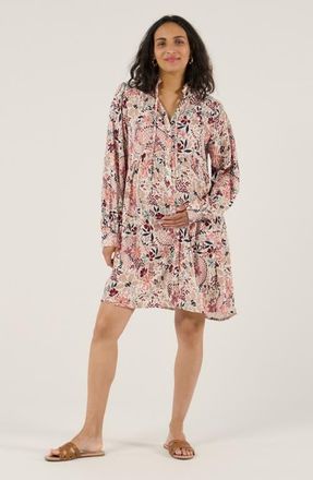 Cache Coeur Maternity and Nursing Shirt Shirt Dress Capucine in Multicolor at Nordstrom, Size X-Small