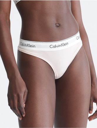 Calvin Klein Womens Icon Cotton Modal Thong - Pink - XS
