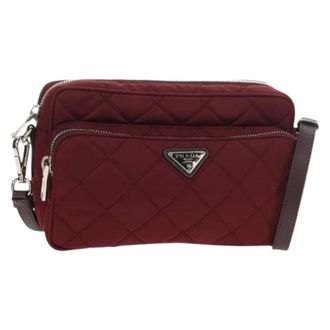 Prada Pre-owned Cross Body Bags, female, Red, Size: ONE SIZE Pre-owned Vintage Nylon Shoulder Bag