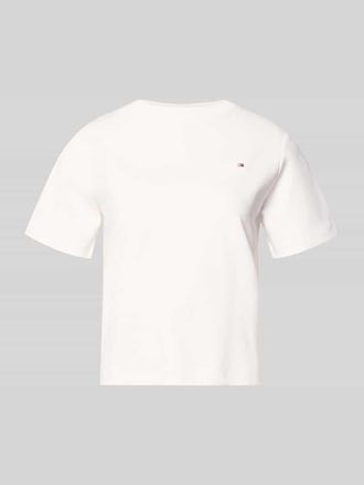 Tommy Hilfiger Boxy Fit T-Shirt aus reiner Baumwolle in Ecru, Gr&ouml;&szlig;e XL