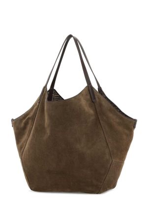 Brunello Cucinelli Womens Suede Shoulder Bag Brown