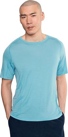 Smartwool Active Ultralite Short Sleeve Mens Clothing Mineral Blue : MD, Wool/Tencel