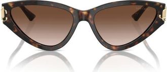 Jimmy Choo London 55mm Gradient Cat Eye Sunglasses in Havana /Gradient Brown at Nordstrom