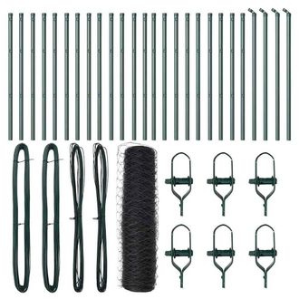 Berkfield Home Hexagon Fence Grey 0, 8x50 m Steel in Green