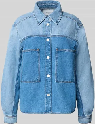 Marc O'Polo Denim Marc OPolo Denim Relaxed Fit Jeansbluse aus Baumwoll-Ananas-Mix in Jeansblau, Gr&ouml;&szlig;e XL