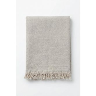Anaya with Love Reversible Linen Fringe Throw in Natural Beige at Nordstrom