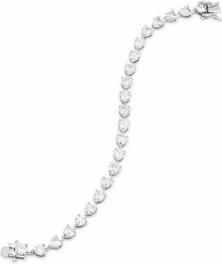 Savvy Cie Jewels Cubic Zirconia Heart Tennis Bracelet in White at Nordstrom Rack